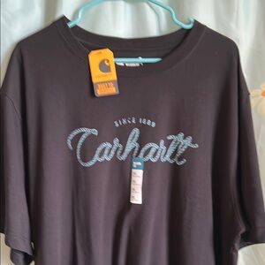 Carhartt Men’s Black T-Shirt With Western Rope Logo